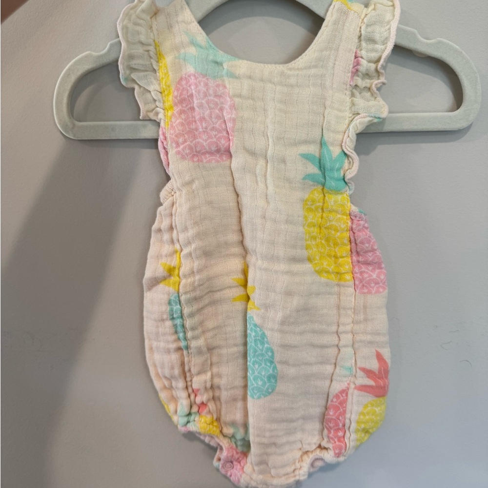 Angel Dear Pineapple Print Kids One Piece - Pink, Yellow, Blue